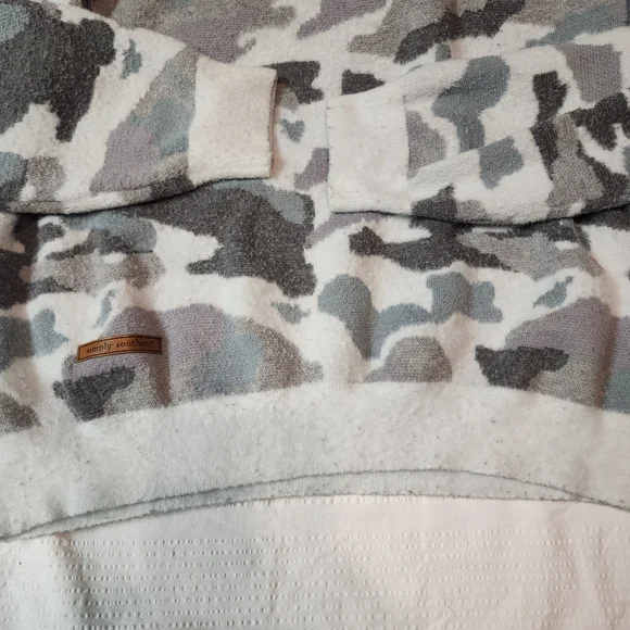 Simply Southern Gray and White Camouflage Sweater - Picture 10 of 13